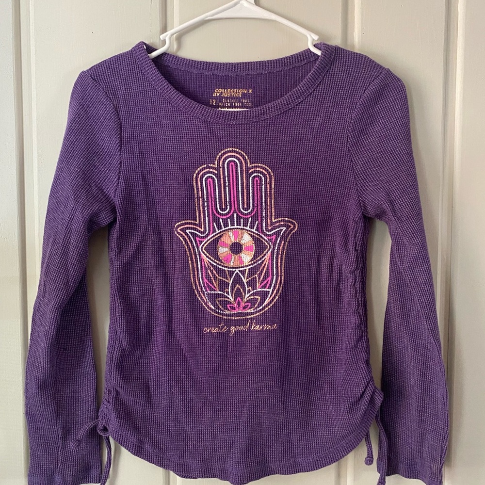 Justice Hamsa Hand Thermal Shirt - girls size 12